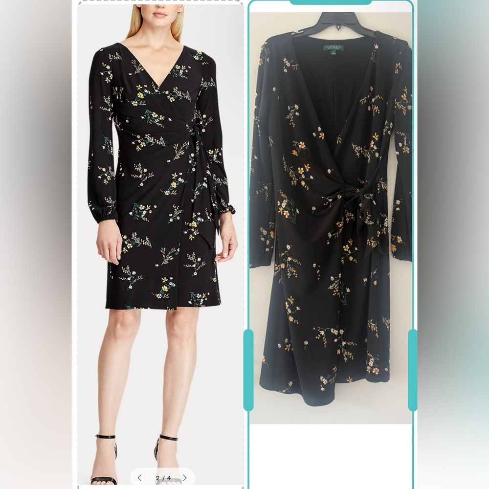 Lauren Ralph Lauren Amadora Floral Wrap Dress Size 10